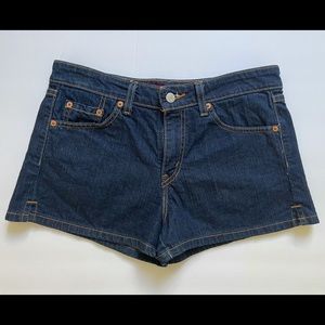 Levi’s “Super-low” Stretch Split Hem Jean Shorts
